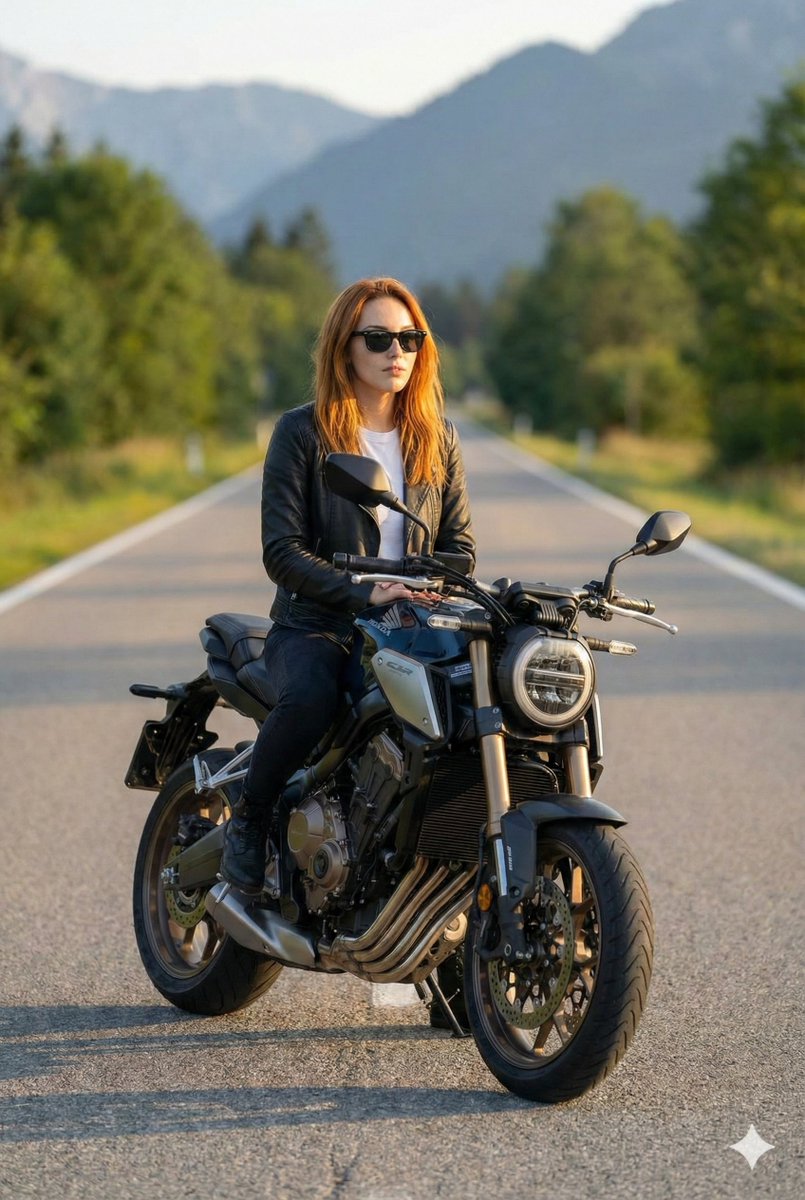Cinematic Portrait of Man on Modern Motorbike 2