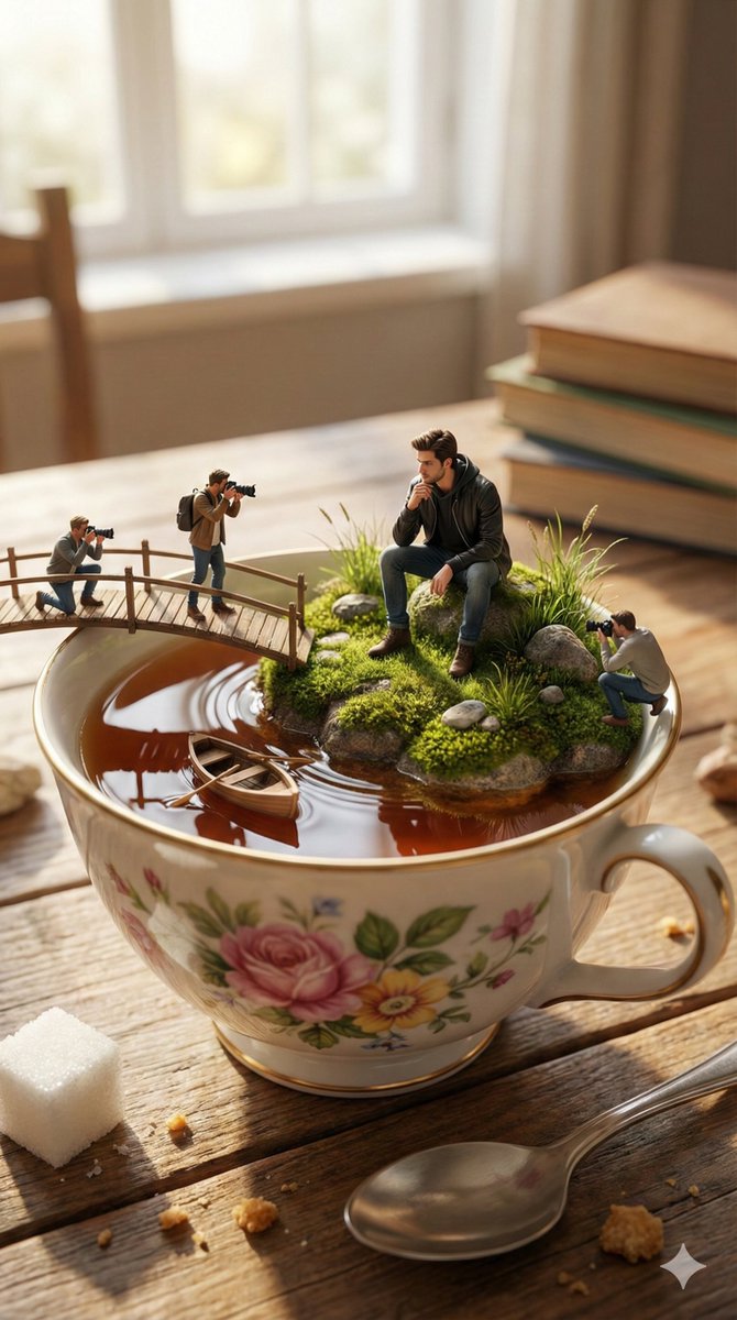 Natural Language Prompt for Miniature World Inside a Teacup 1