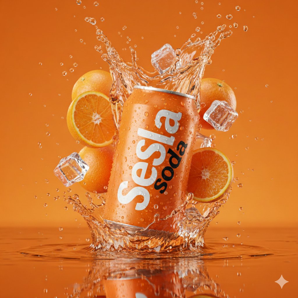 Hyper-Realistic Soda Can Splash Commercial Photo 1