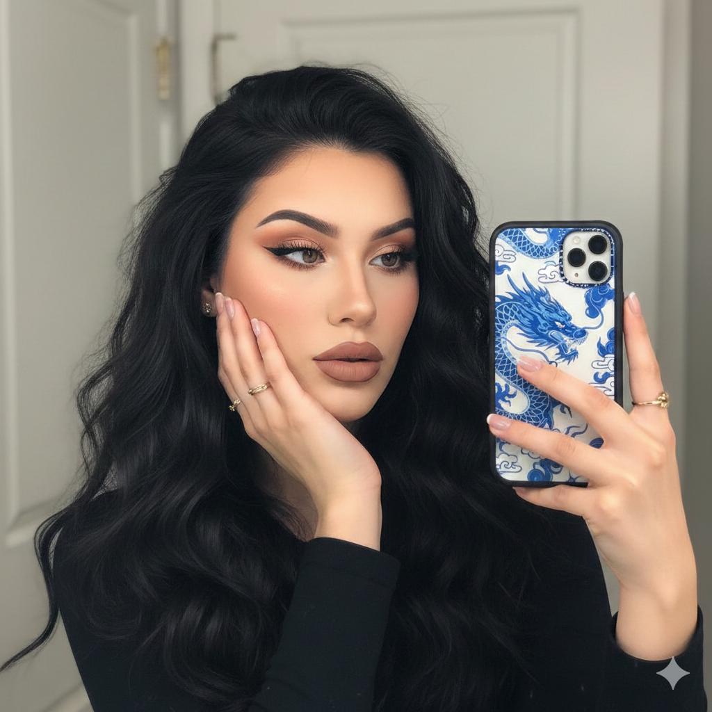 Instagram Aesthetic Mirror Selfie with Dragon Phone Case 2