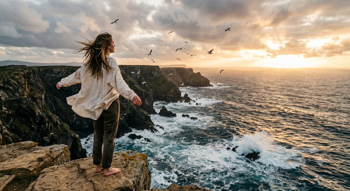 Coastal Freedom Sunset Portrait 1