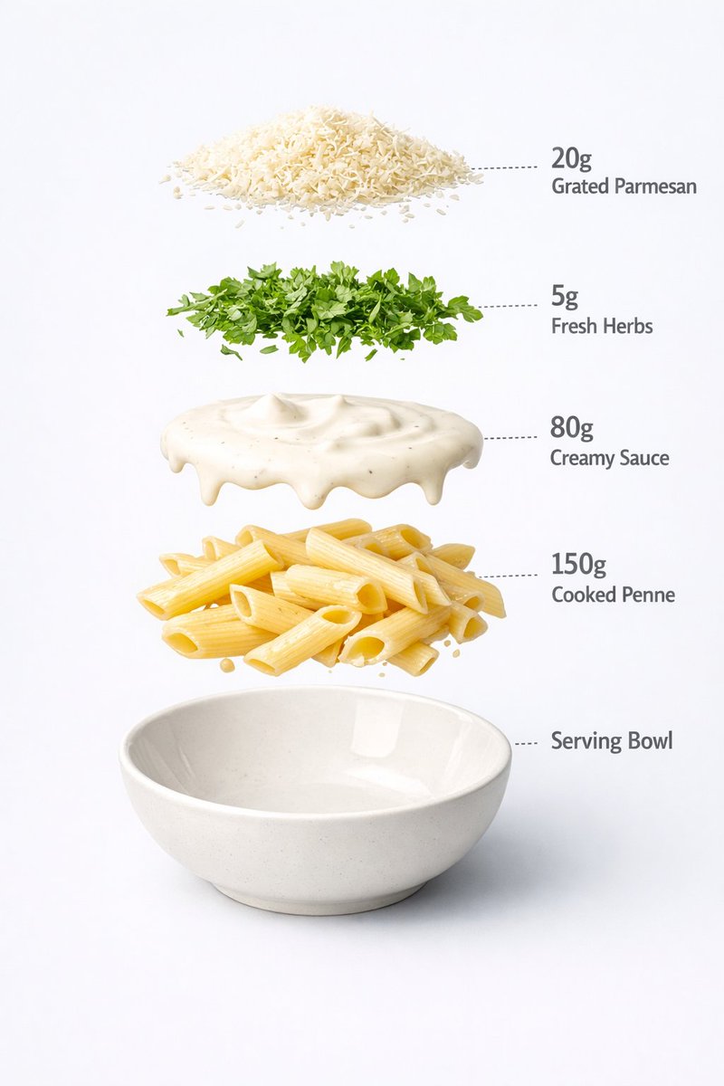 Motion and Image Prompt for Ultra-Realistic Food Photography of Pasta 1
