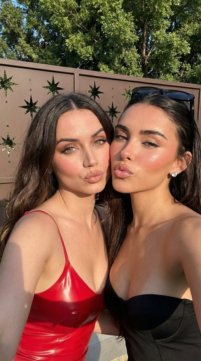 Influencer Style Selfie of Two Women Pouting 2