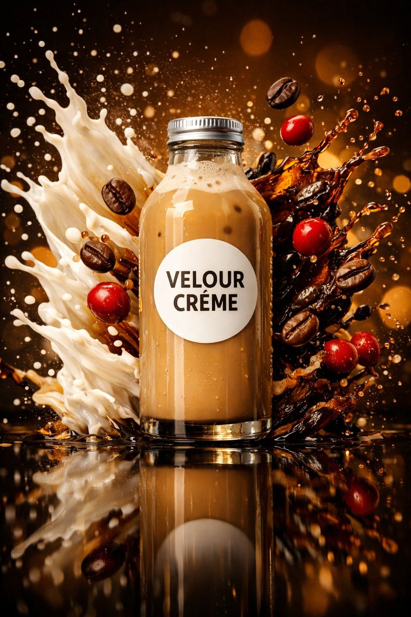 High-Speed Commercial Food Photography Prompt for Latte Bottle 1