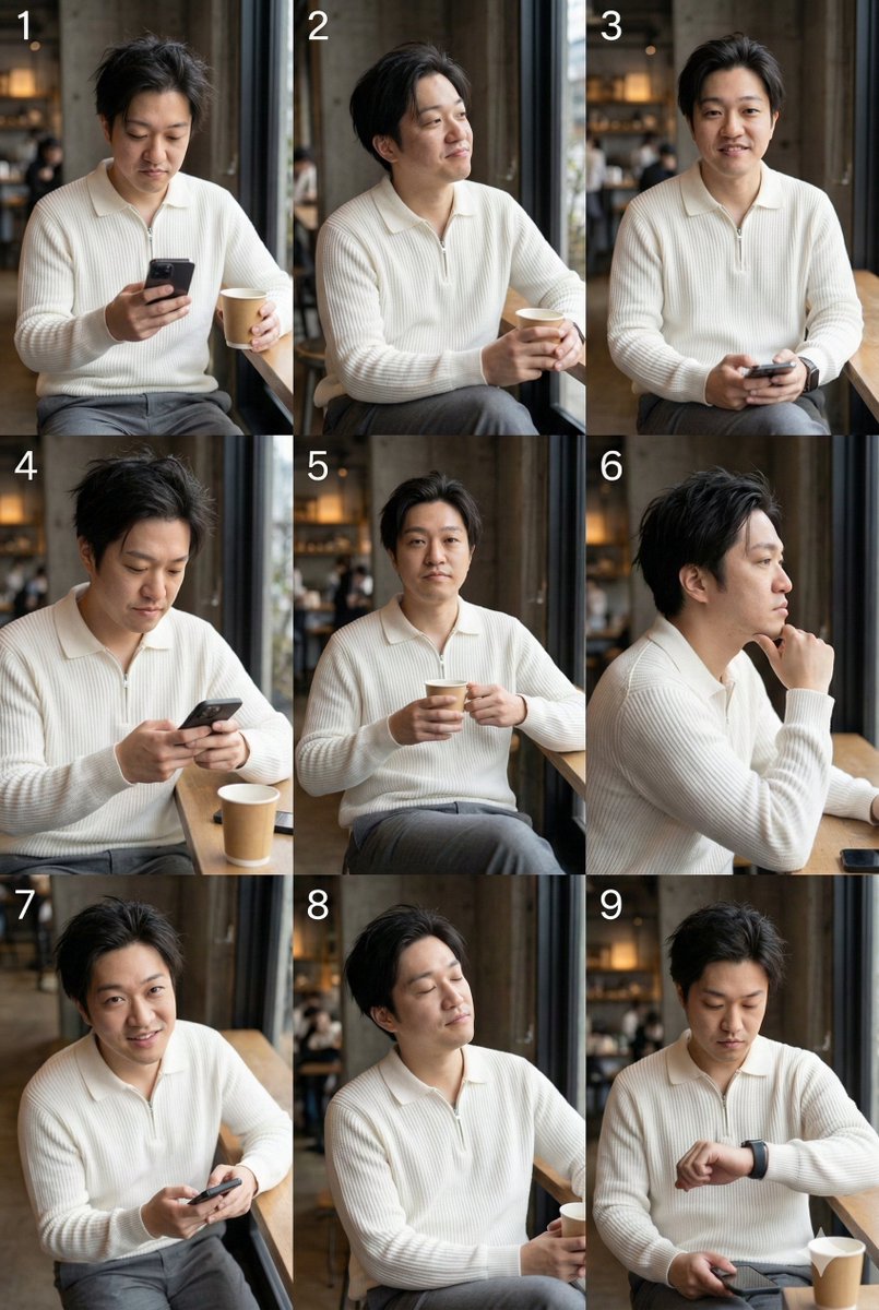 9-Panel Grid Layout for Portrait Photography with Detailed JSON Prompt 2