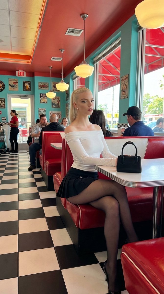Anya Taylor-Joy Retro Diner Fashion Shoot 3
