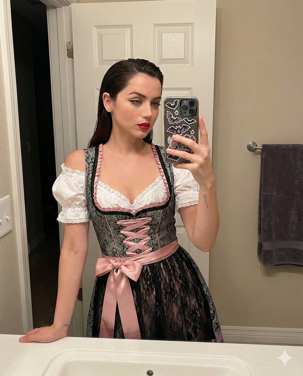 Coquette Goth Dirndl Mirror Selfie 2