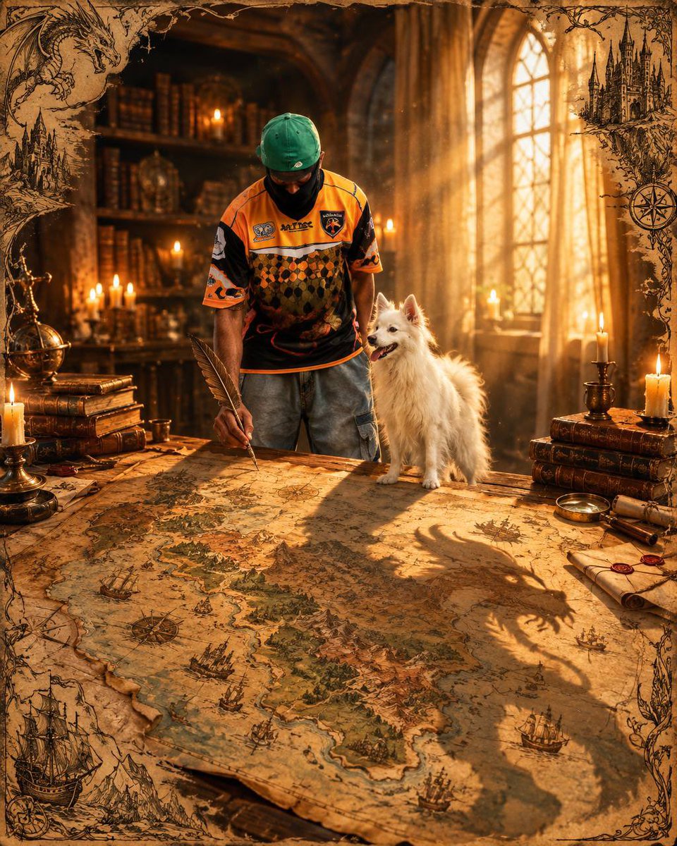 Comic / Storyboard - Fantasy Cartographer & Dog