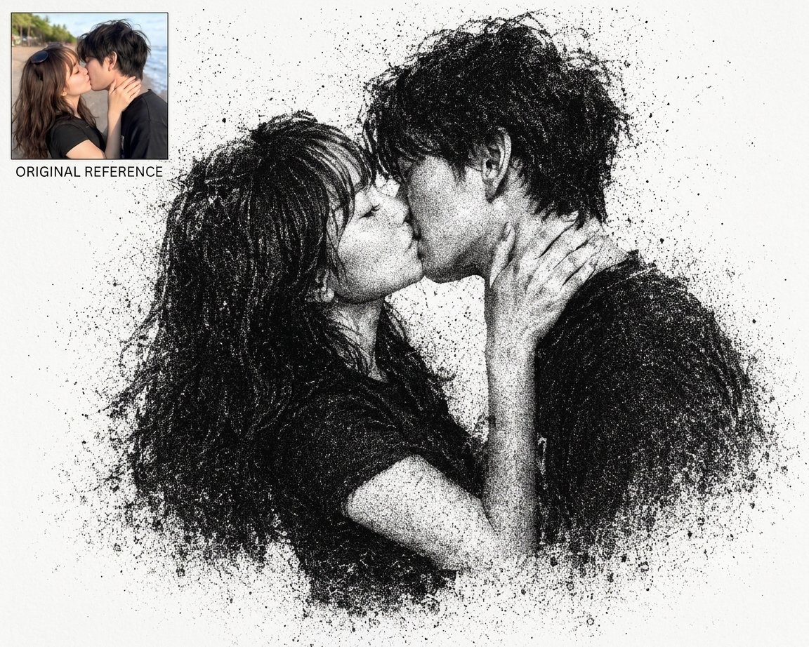Monochrome Carbon Dust Art Style 1