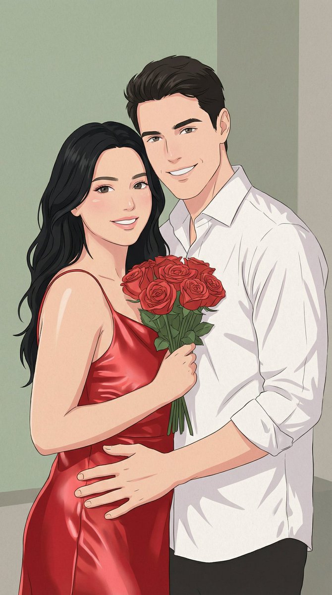 Photo to Soft Anime Wedding Illustration 2