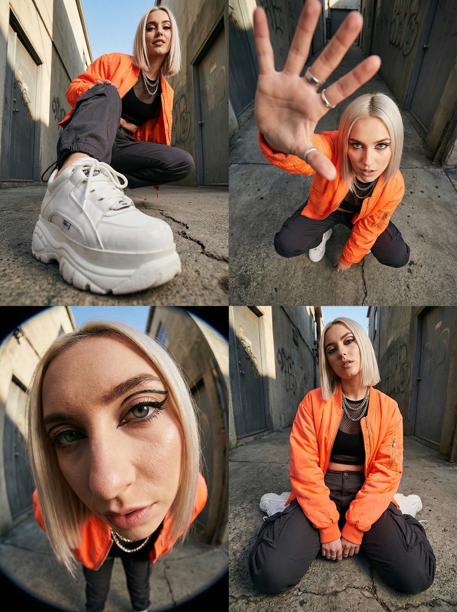 High-Fashion Streetwear Editorial with Forced Perspective 1