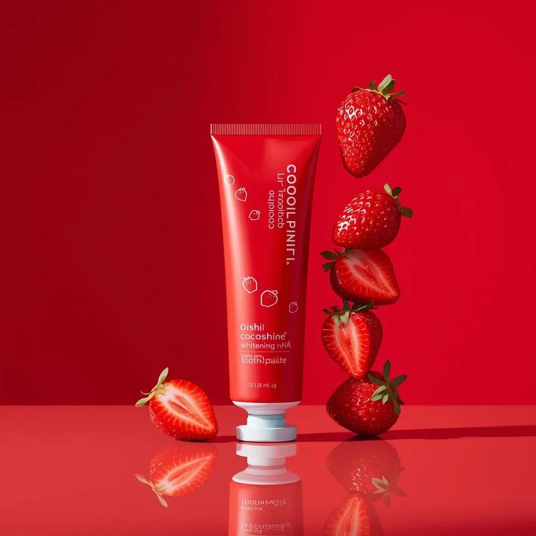 Premium Cosmetic Product Ad for Strawberry Toothpaste 1