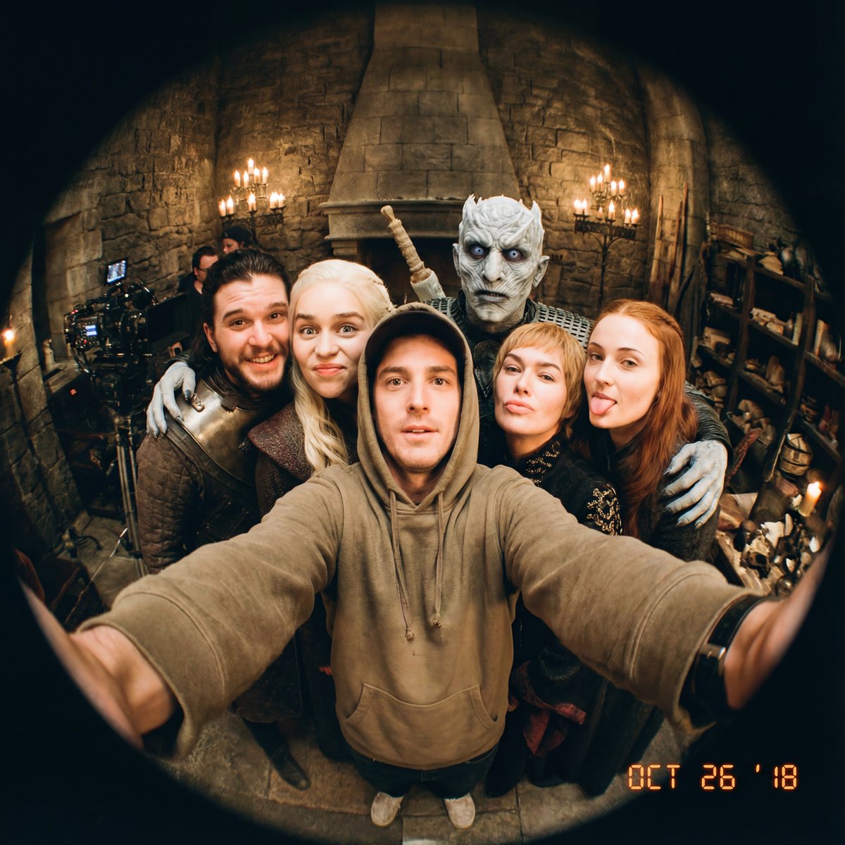 Fisheye selfie with movie characters using Nano Banana Pro 4