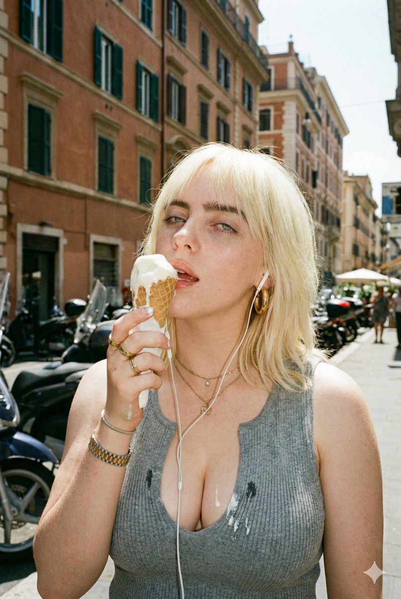 Candid Street Photo of Woman with Melting Ice Cream 3