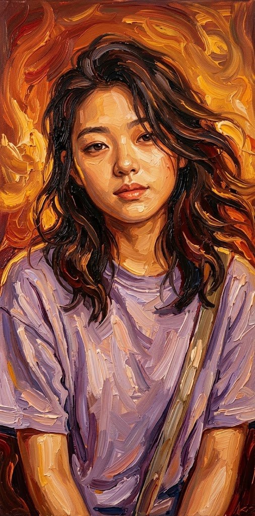 Impasto Oil Painting Soulful Portrait 2