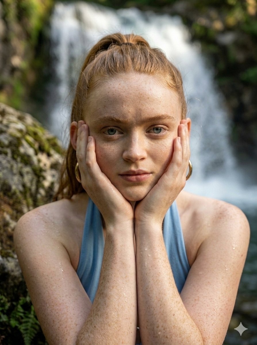 Tranquil Wilderness Waterfall Portrait 3