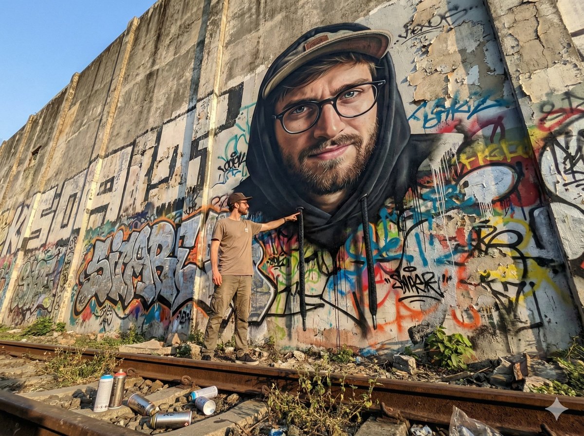 2D Mural to 3D Reality Street Art Prompt 1