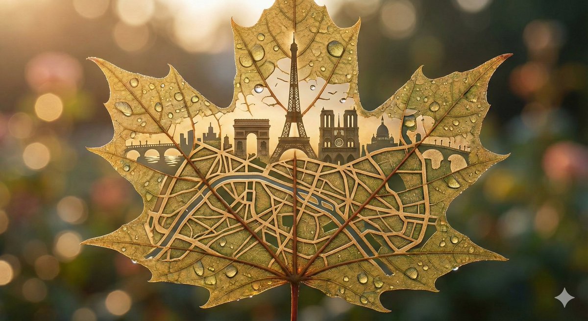 Botanical Realism: Cityscape Etched into a Single Leaf 2