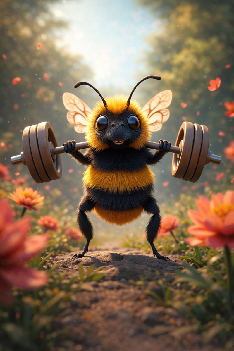 8K 3D Illustration of Anthropomorphic Bees (Gym and Relaxing) 2