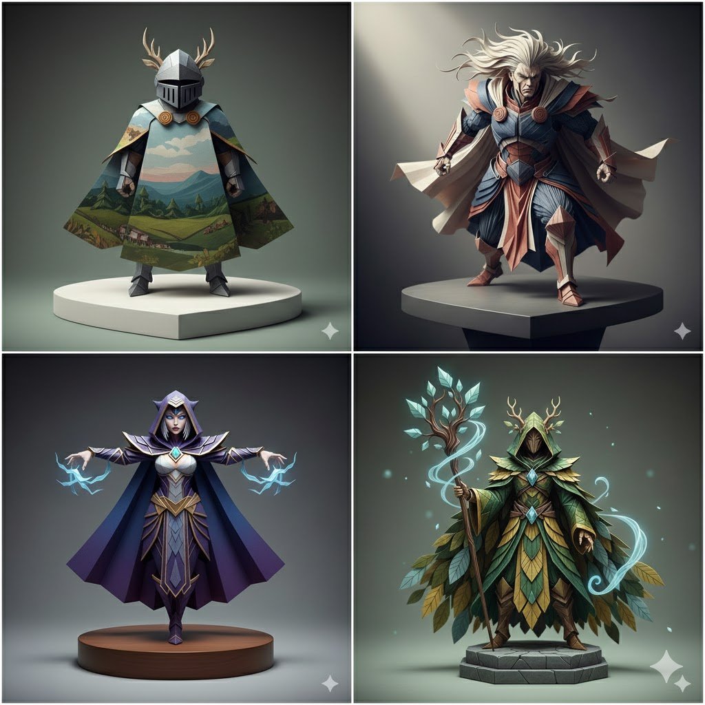 Ultra-Hyper-Detailed Origami Sculpture Prompt 1