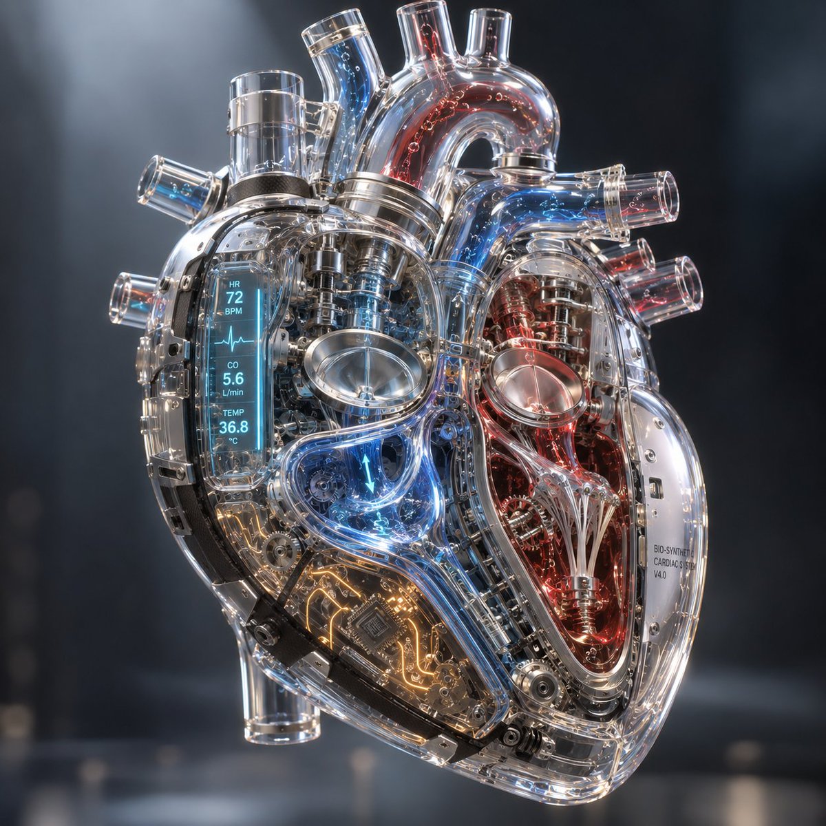 Infographic / Edu Visual - Exploded Transparent Artificial Heart 2