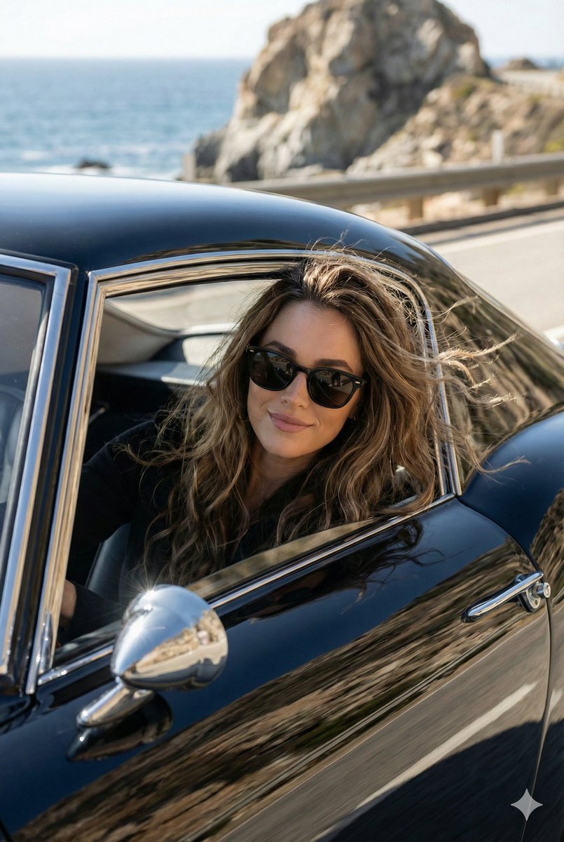 Cinematic Coastal Drive Portrait 2