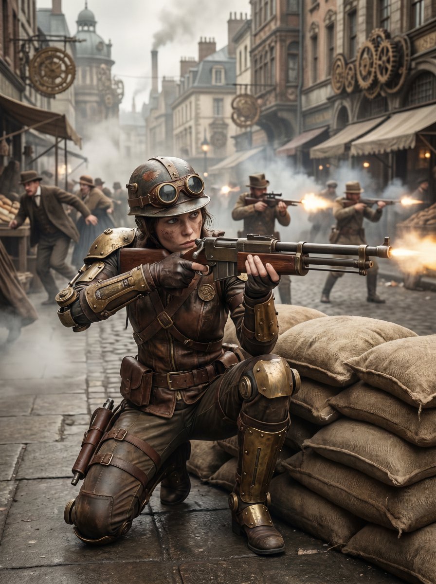 Steampunk Commando Woman Portrait 1