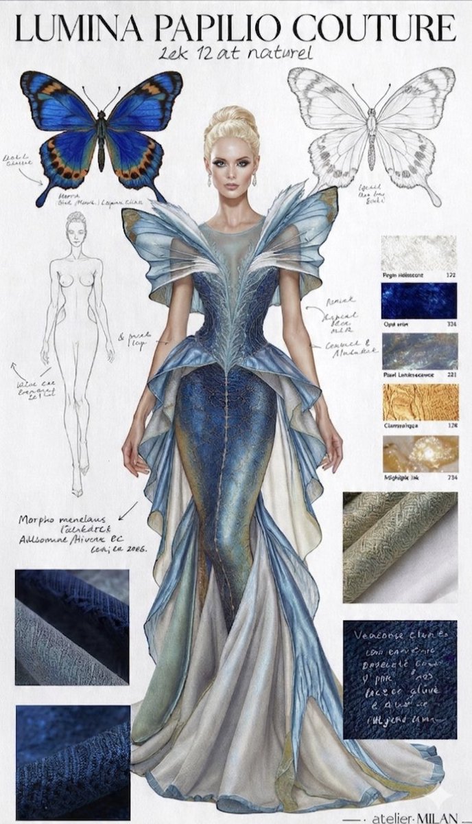 Ethereal Butterfly Couture Sketches 4