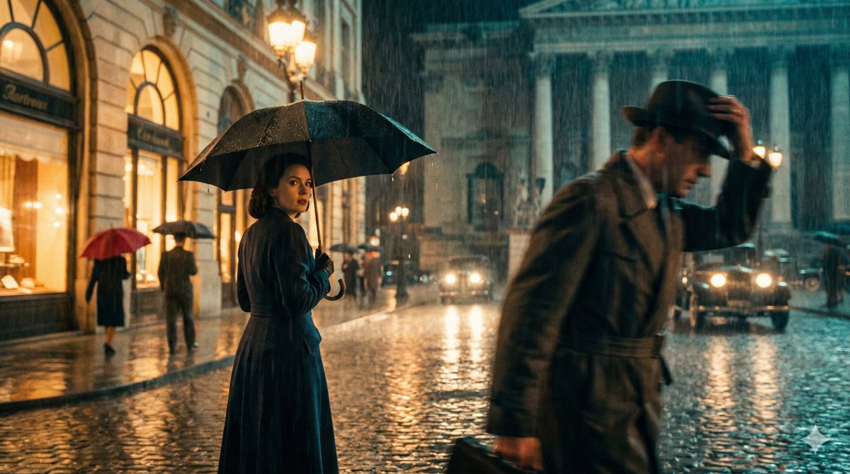 Cinematic rainy urban scene JSON prompt 1