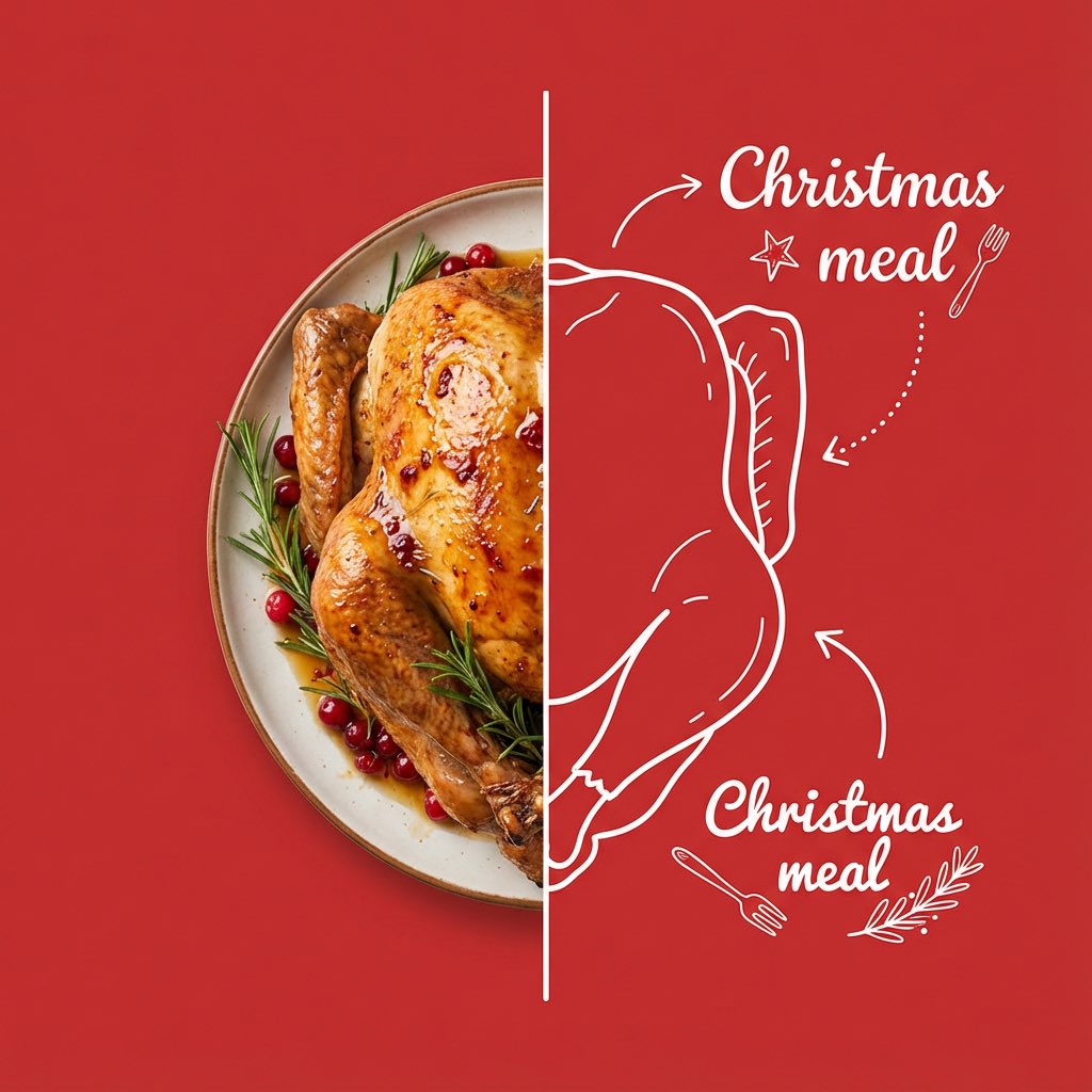 Culinary Poster with Split Photo/Illustration Design 1