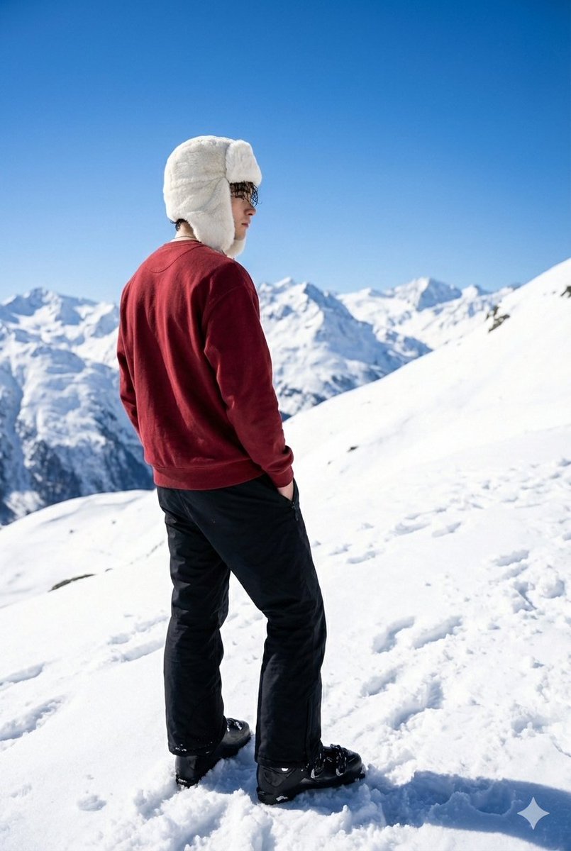 Alpine Snow Portrait with Trapper Hat 2