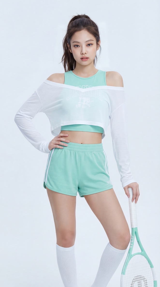 Rosé Tennis Portrait in Pastel Pink 1
