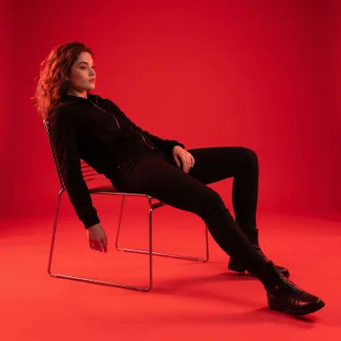 Red Lit Editorial Fashion Portrait 2