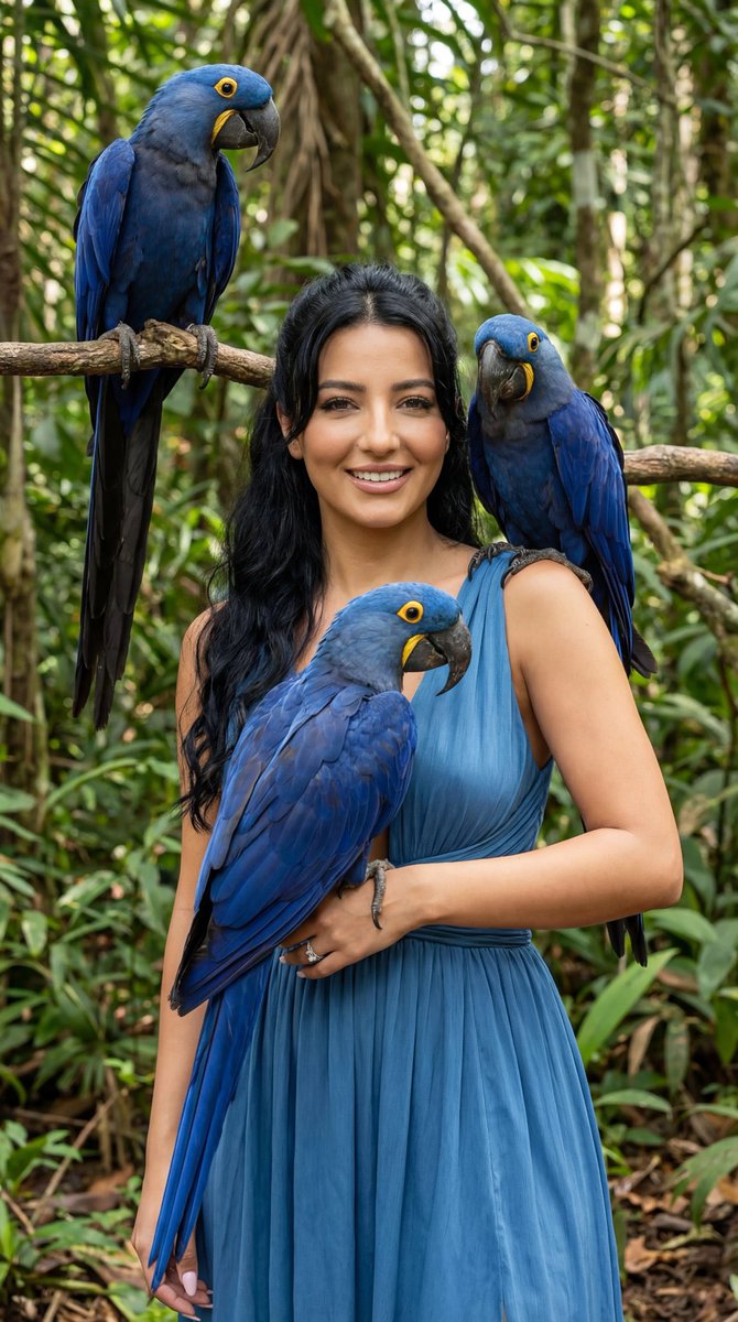 Exotic Wildlife Fashion Editorial Prompt (Blue Macaws) 2