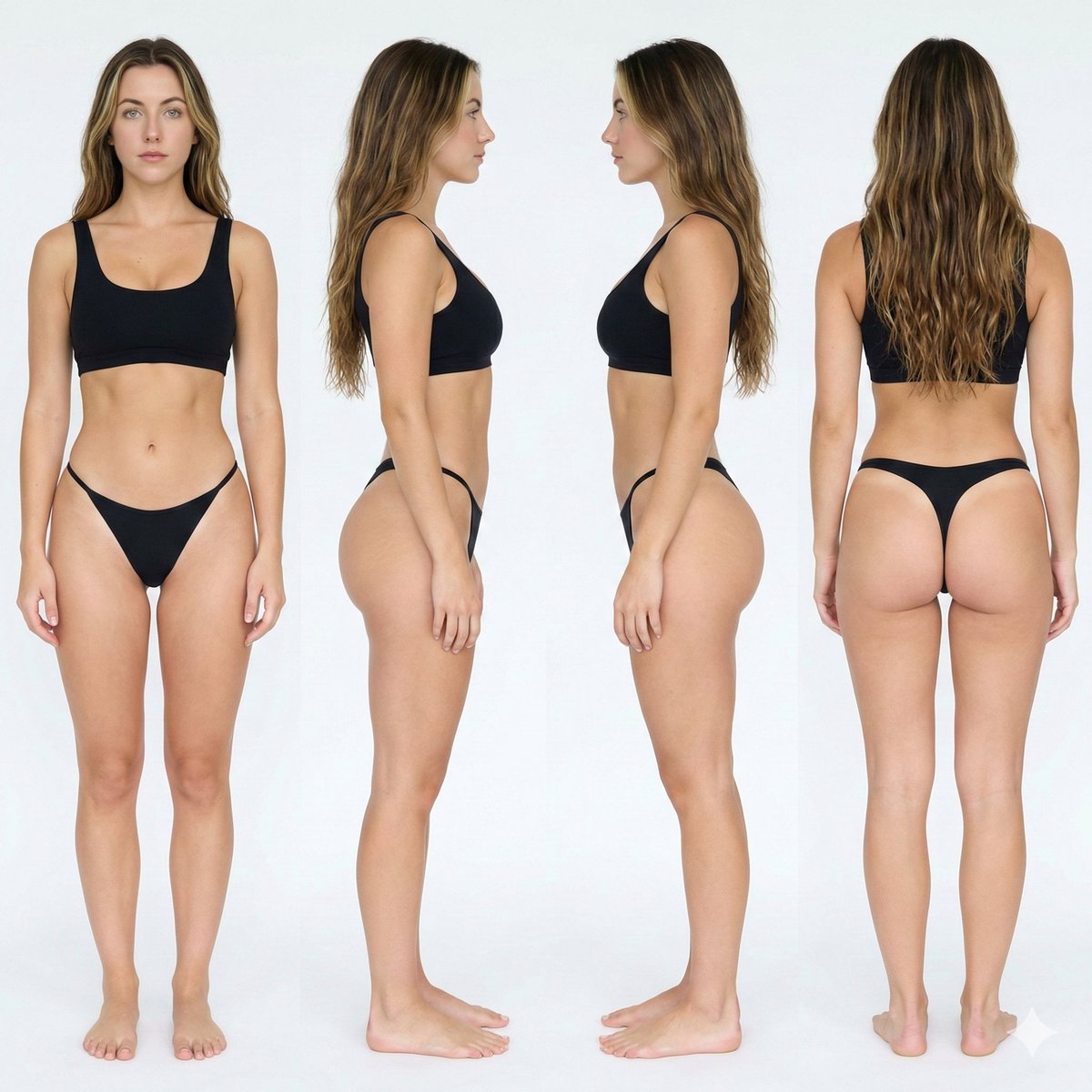 Full-Body Reference Sheet for Athletic Hourglass Figure 2