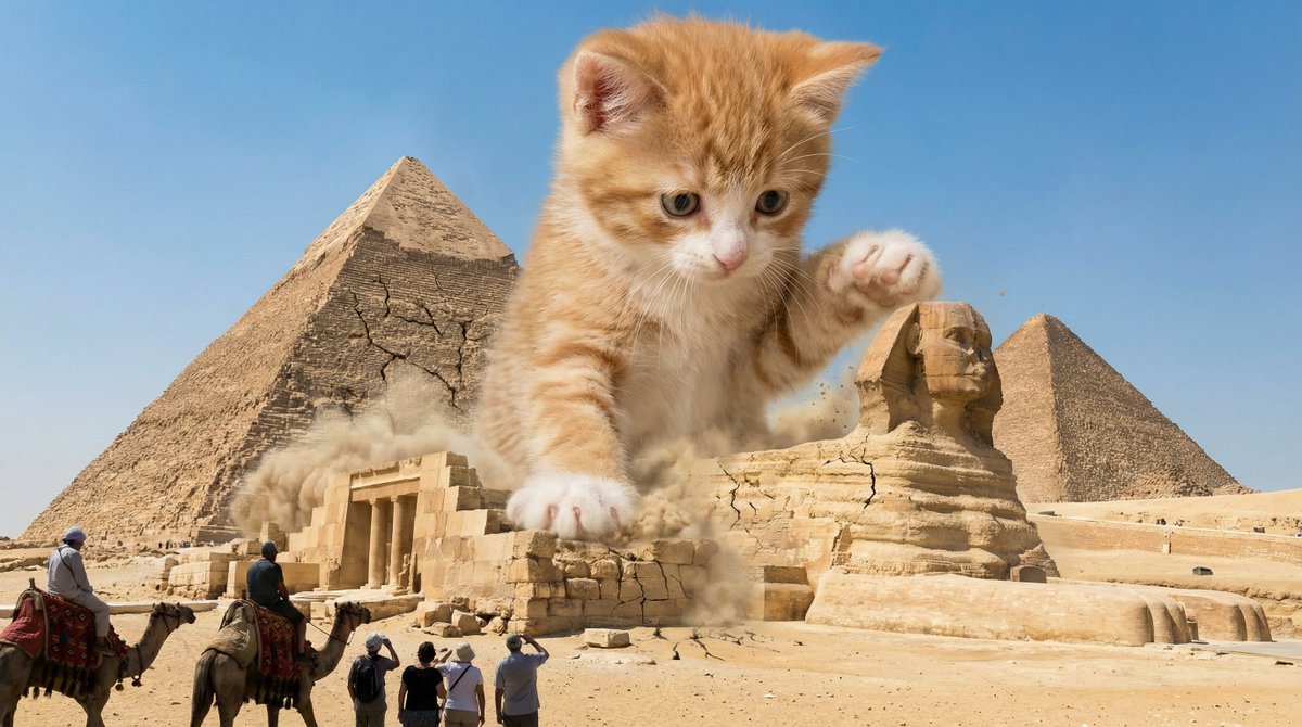 Kaiju Kitten Destroying Sydney Waterfront 1