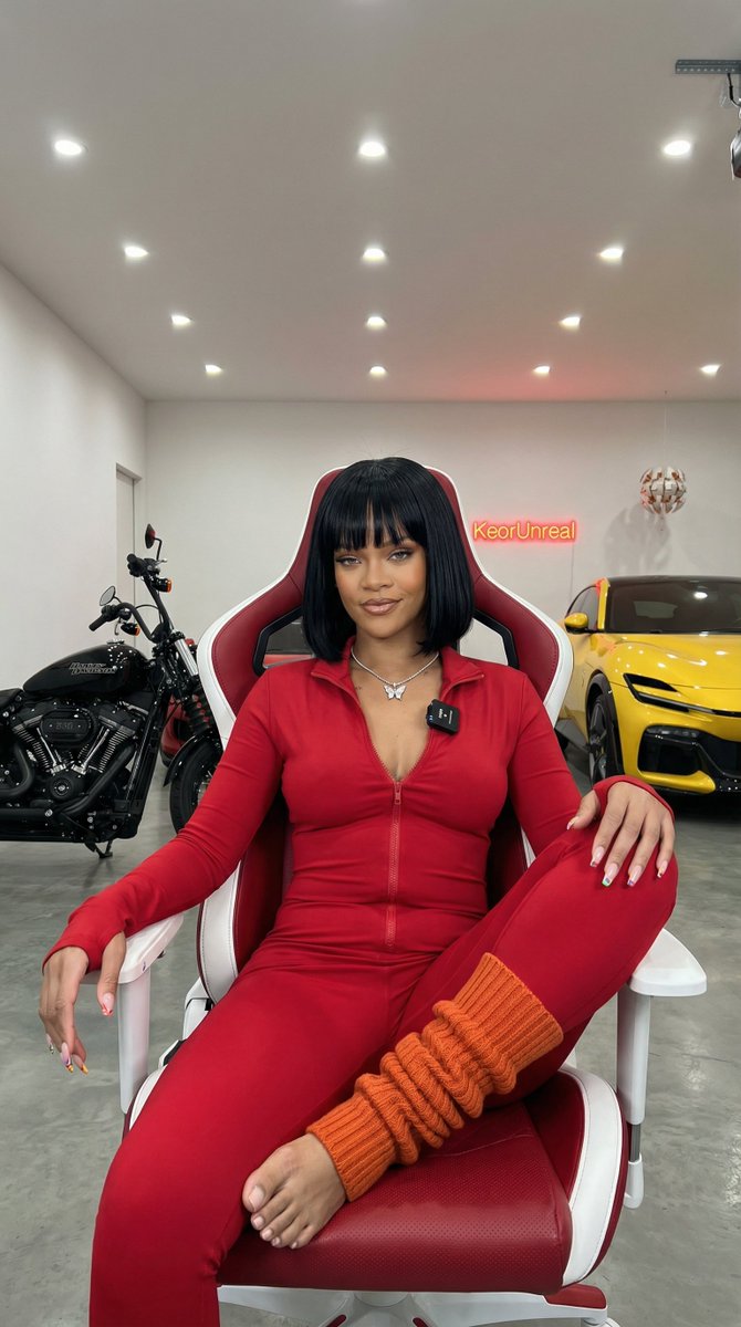 Gamer Girl in Garage with Sports Cars 4