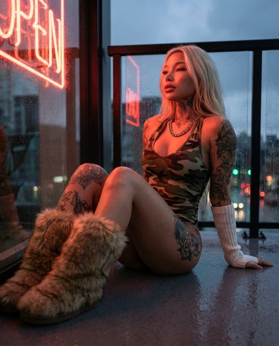 Cinematic Urban Night Portrait Prompt 2