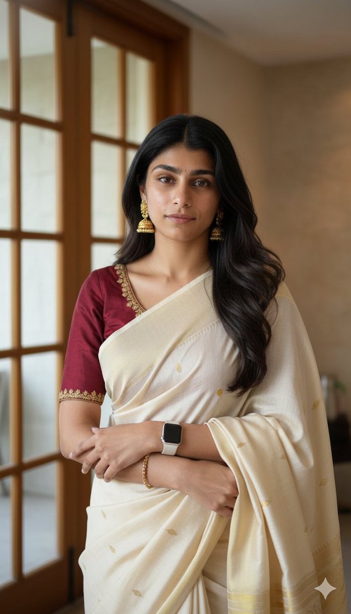 8K RAW Portrait of Woman in Saree with Apple Watch 3