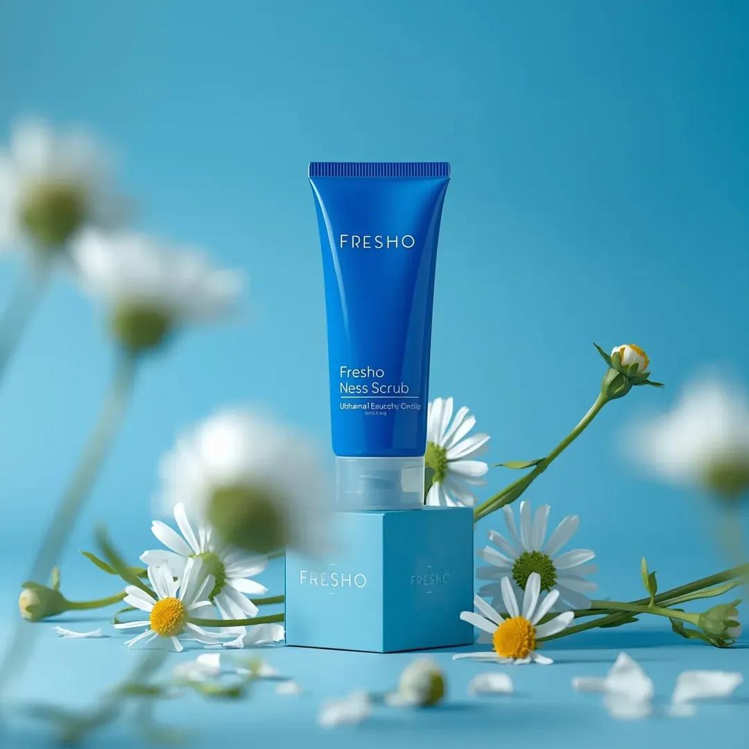 Ultra-Realistic Skincare Product Photography Prompt (Cobalt Blue) 1