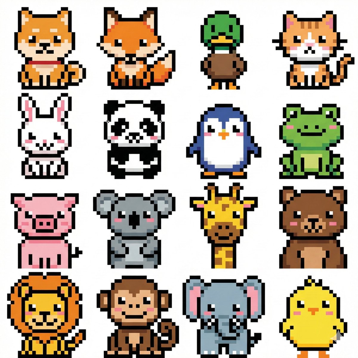 Pixel Art Animal Grid for APNG 3