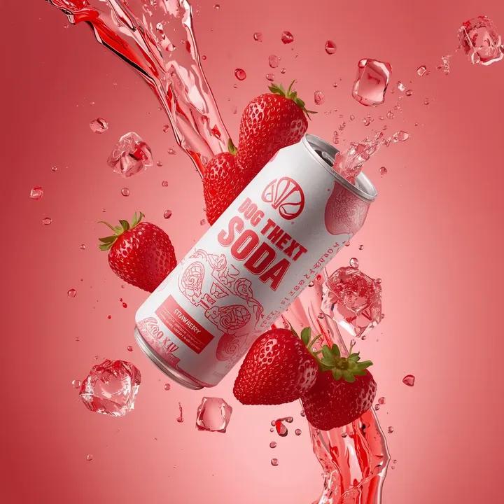 Zero-Gravity Product Video Prompt (Strawberry Soda) 1