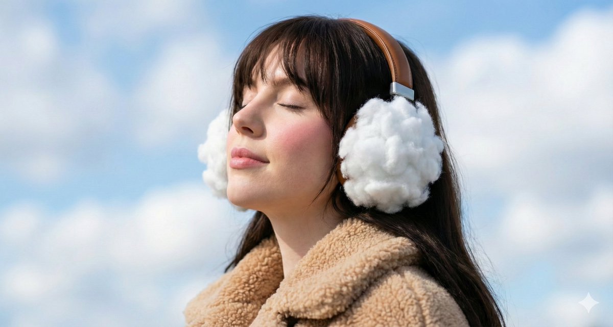 Surreal Dreamy Portrait with Cloud Headphones 1