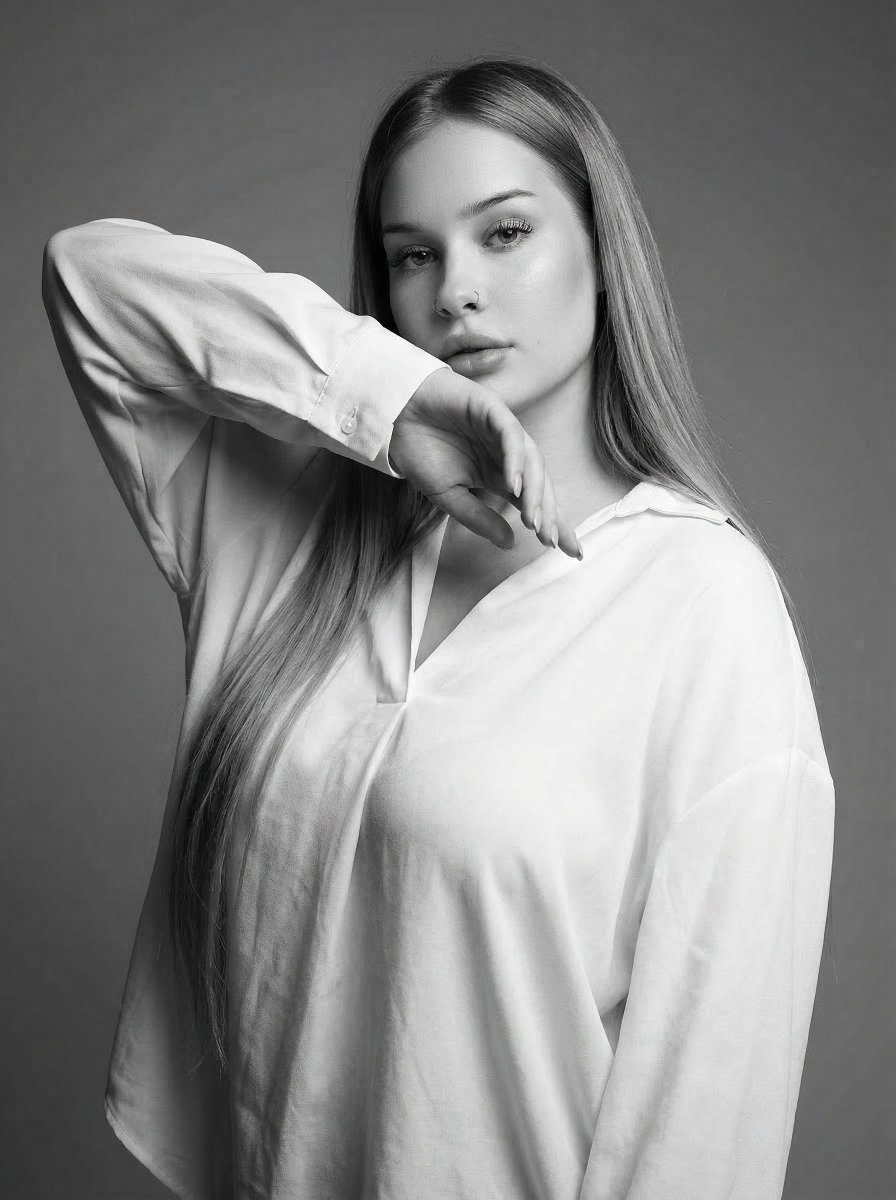 High-Fashion Monochrome Studio Portrait 3