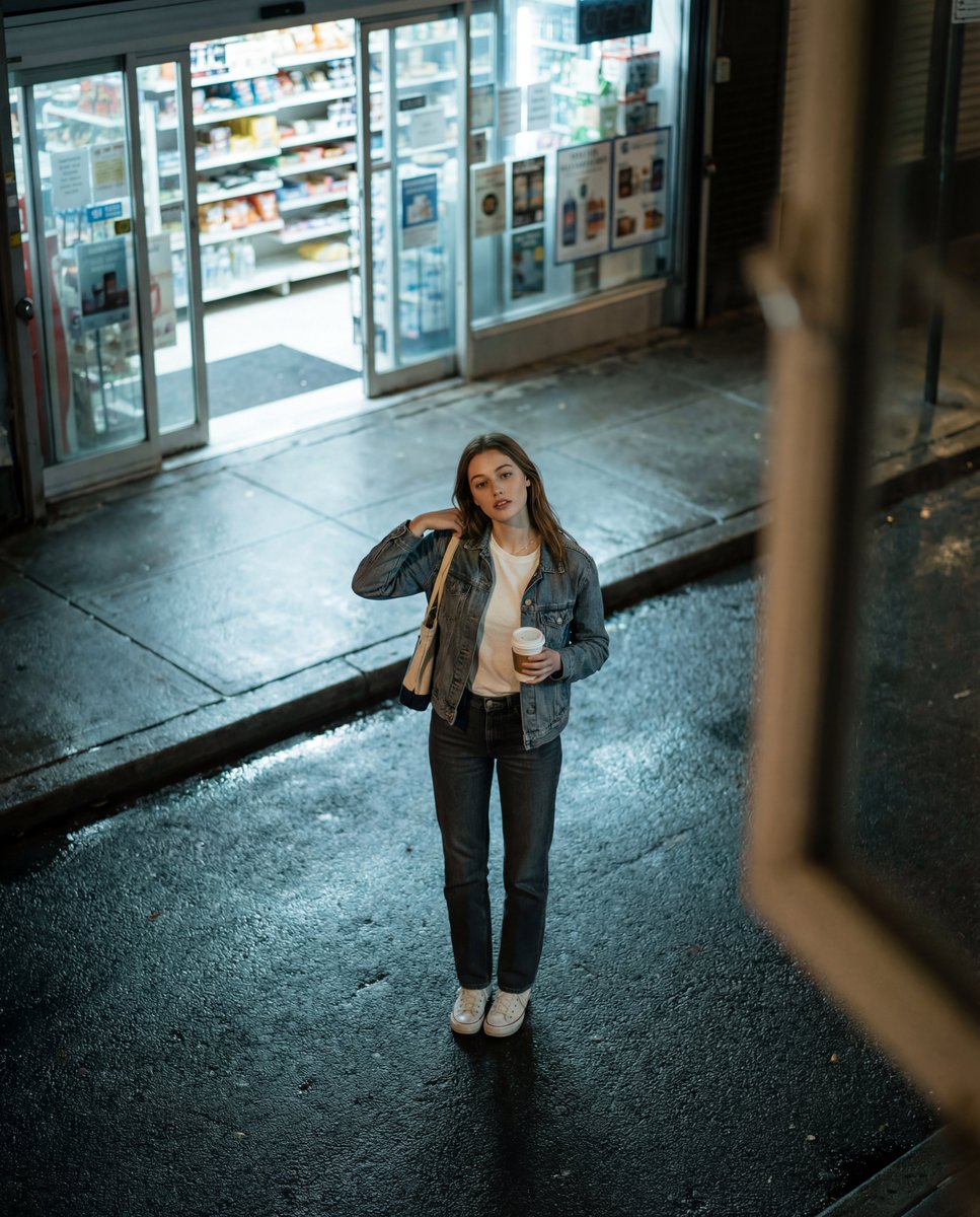 Candid Night Street Fashion Photograph 1