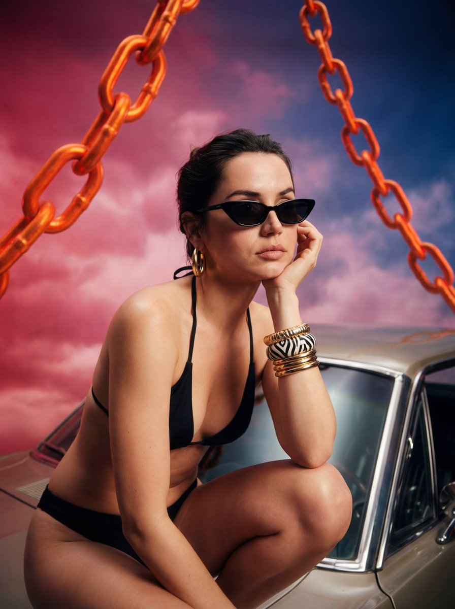 Surreal Cinematic Scene with Floating Chains 3