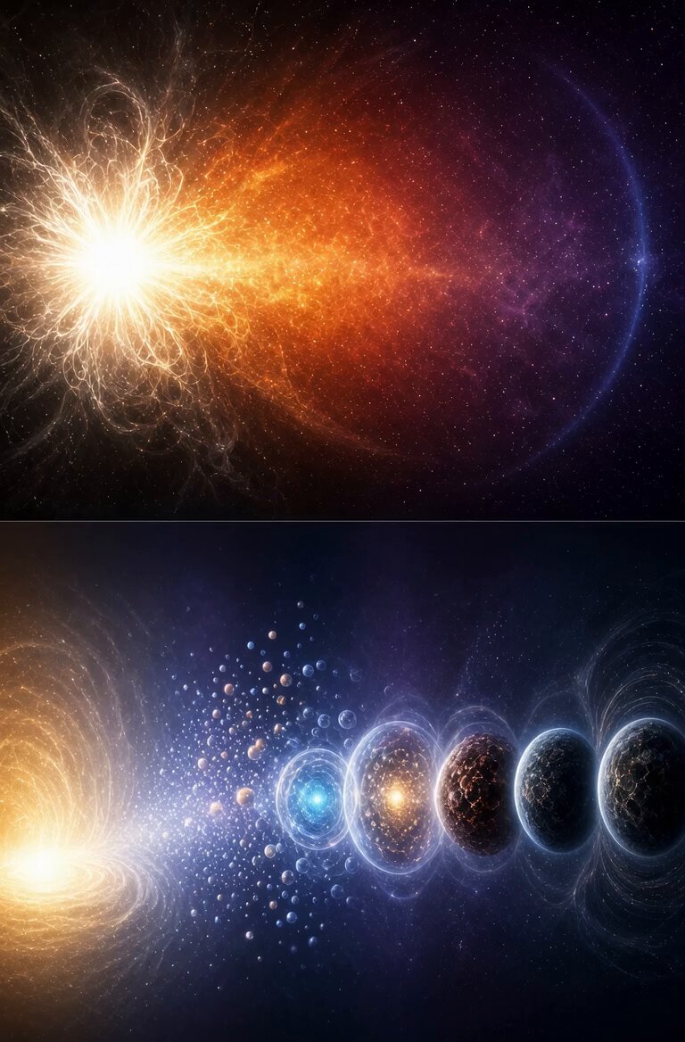 Initial Singularity and E=mc2 Visualization