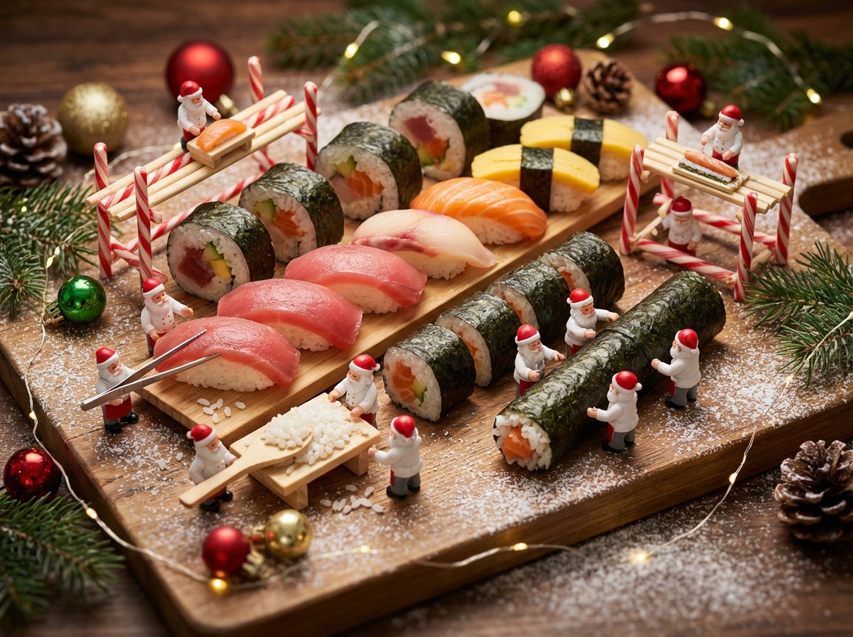 Christmas Miniature Food Diorama Prompt (Croissant Workshop) 2