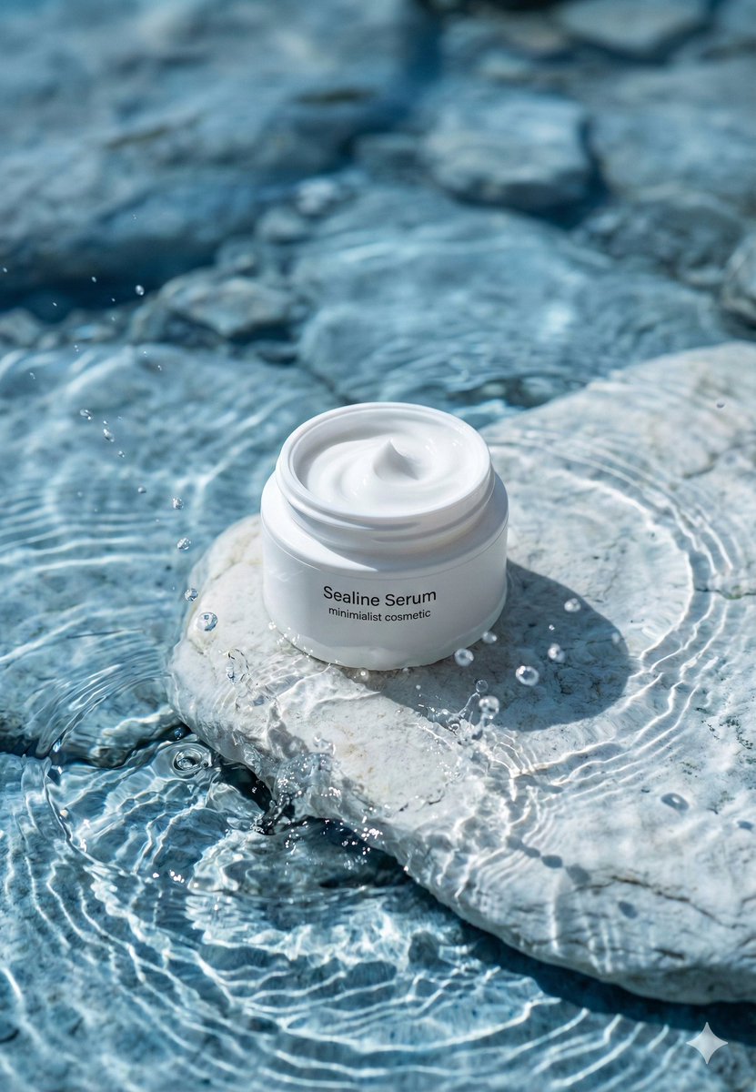 Luxury Skincare Product Macro Shot in Water 1