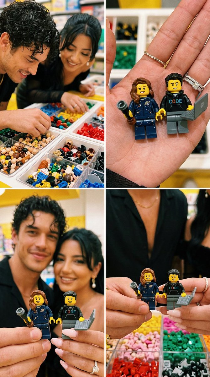LEGO Minifigure Couple Selfie Collage 1